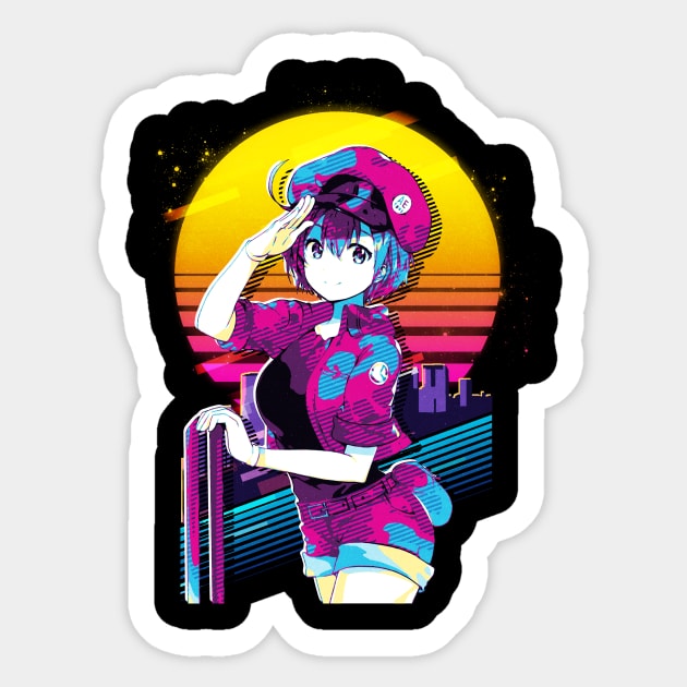 Graphic Art Red Blood Cell Japanese Anime Sticker by QuickMart